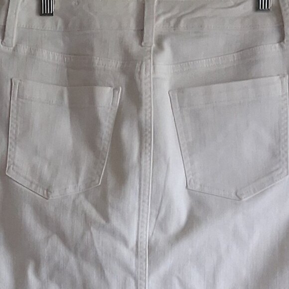 Talbots A-Line White Denim Button Up Skirt Women's Size 2 - Picture 6 of 11